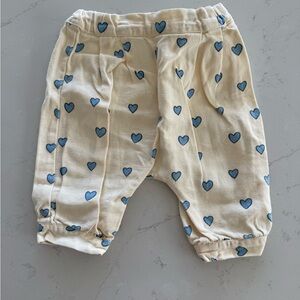 Emile et Ida Cream Pants with Blue Hearts